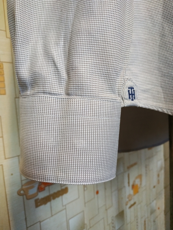 Сорочка чоловіча сірий орнамент TOMMY HILFIGER коттон р-р 40, фото №6