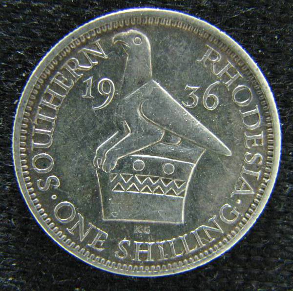 1 шиллинг Южная Родезия Георг V 1936г. серебро