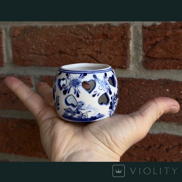 Свічник Делфт з серцеподібними прорізами (Delft Deco, Нідерланди ...