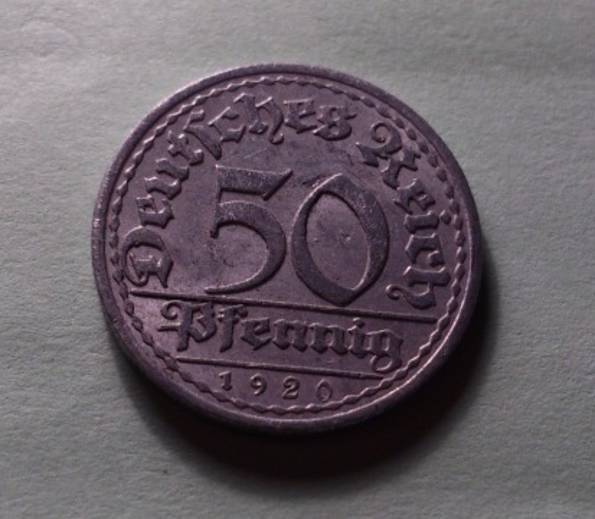 Германия 1920 год монета 50 пфенингов A
