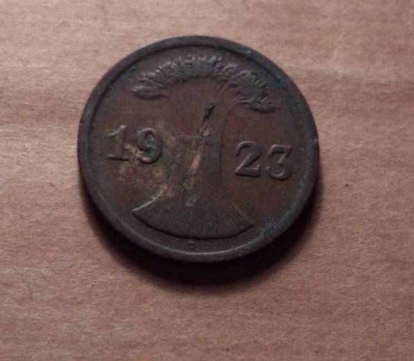 Германия 1923 год монета 2 пфенинга D, фото №3