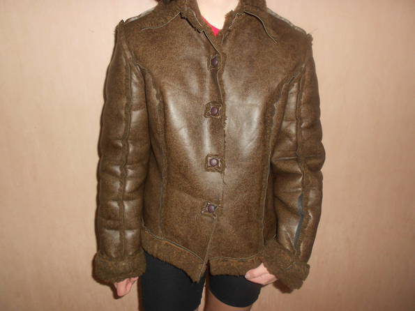 Куртка меховая, SHANT GIRL, PU-кожа, 46,48 размер, Италия, искусственный мех, numer zdjęcia 3