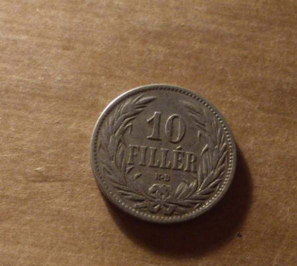 Венгрия 1894 год монета 10 филлеров, фото №2