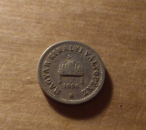 Венгрия 1894 год монета 10 филлеров, фото №3