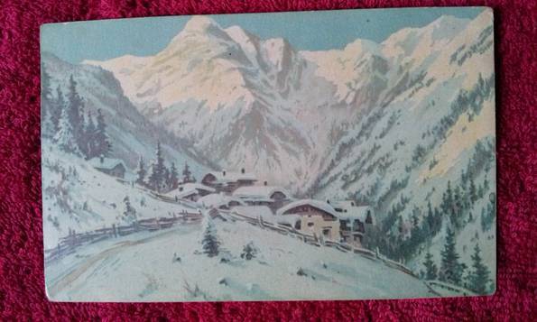 Почтовая открытка"Горы в снегу".Состояние хорошее., фото №2