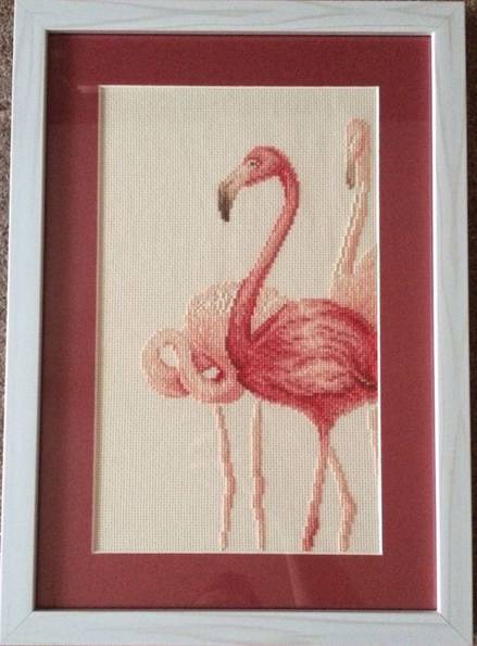 Вышитая картина "Фламинго"