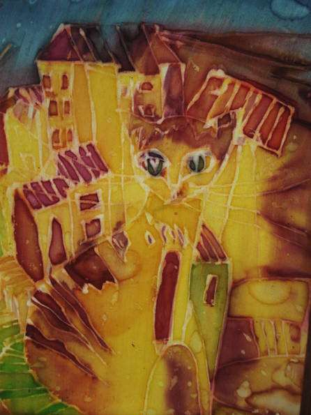 Картина батик " Рыжая Мириам" 30 Х 25 см., фото №3