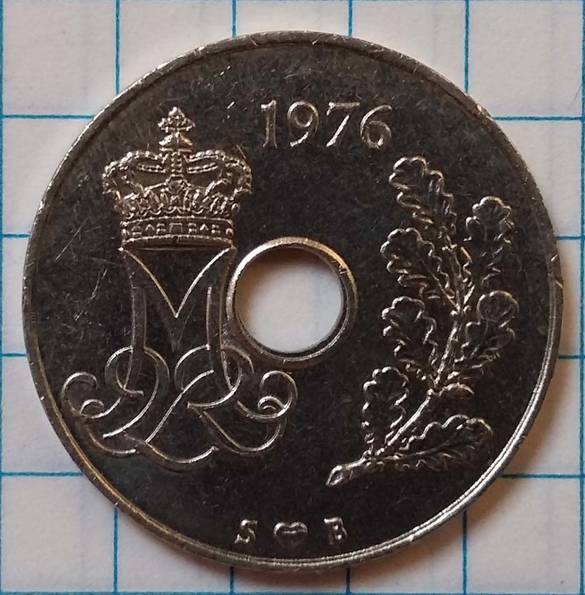 25 эре 1976 года (Маргрете II). Дания, фото №3