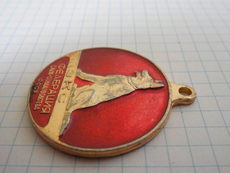 Медаль ЗКС федерация служ. собаководства СССР, фото №4