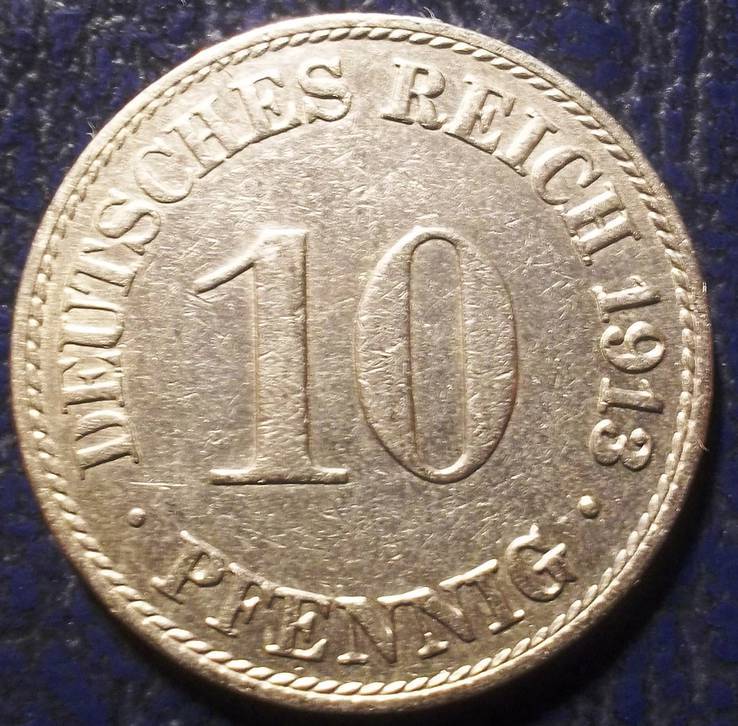 10 пфенінгів 1913 року A. Німеччина, фото №2