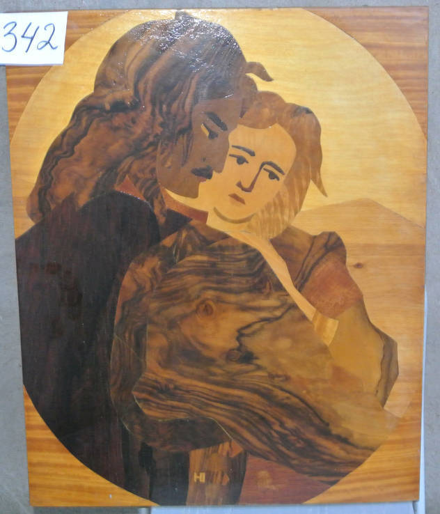 Интарсия, р.56х44, 1967г. «Гуцульская пара» (342), фото №2