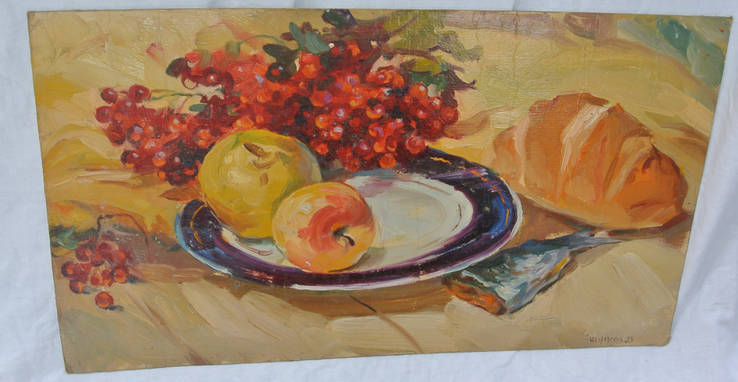  Натюрморт «Яблоки на блюдце» 1959г, фото №2