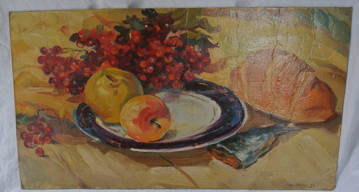  Натюрморт «Яблоки на блюдце» 1959г, фото №3