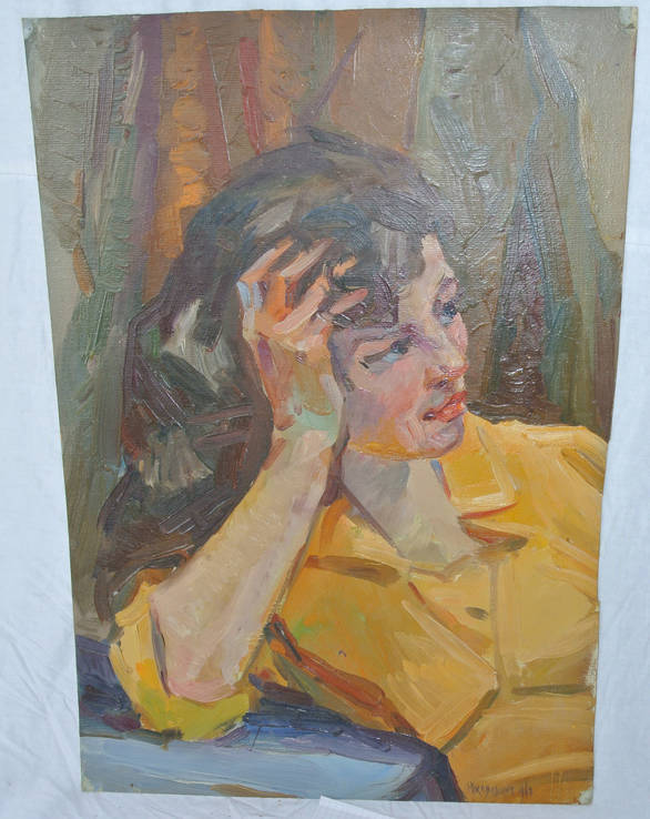 Юкляевских И.И. к/м  «Портрет девушки» 1960г., фото №2