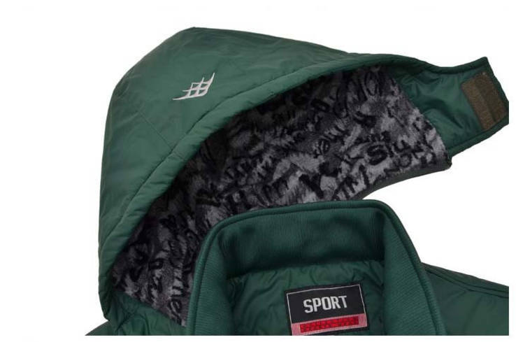 Зимняя новая спортивная мужская с капюшоном куртка Ashant зеленого цвета, фото №3