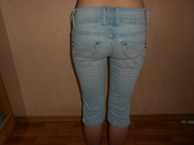 Шорты джинсовые, наш 40, xXS, 100% хлопок, б/у, в отличном состоянии, фото №4