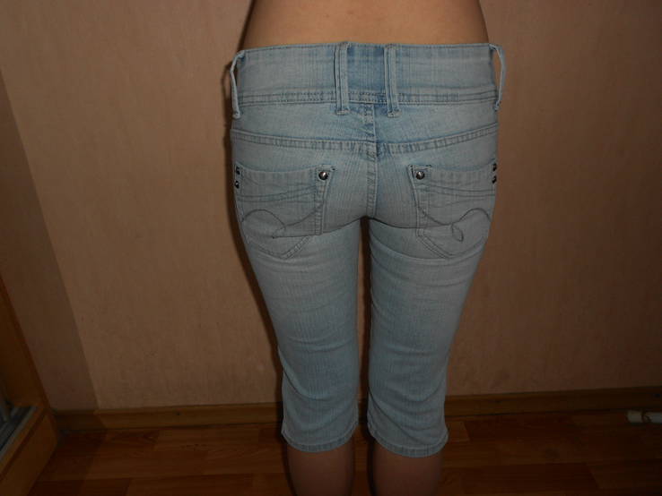 Шорты джинсовые, наш 40, xXS, 100% хлопок, б/у, в отличном состоянии, фото №6