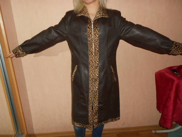 Пальто демисезонное (плащ под кожу),  44 размер, photo number 7
