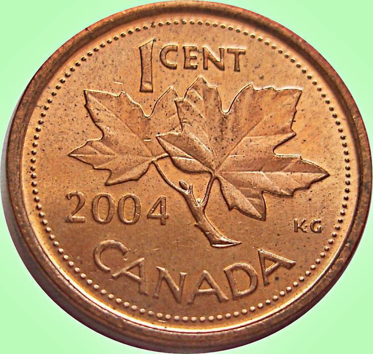 14.Канада 1 цент, 2004 год,