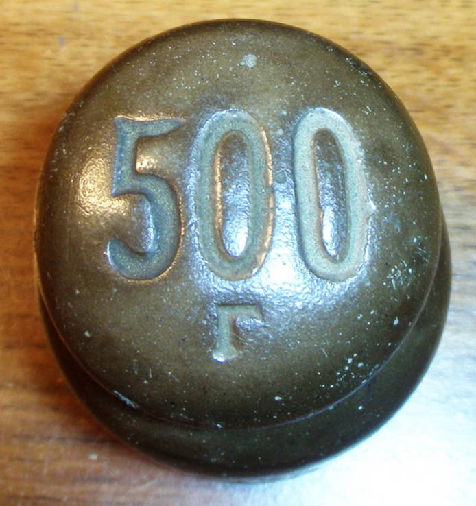 Гиря, гирька 500 гр. 1933 г. керамика, фото №3