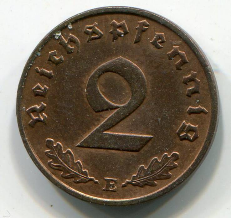 2 Рейхспфеннига 1937 Е