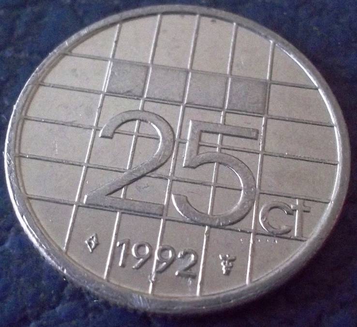 25  цент  1992  .Нідерланди