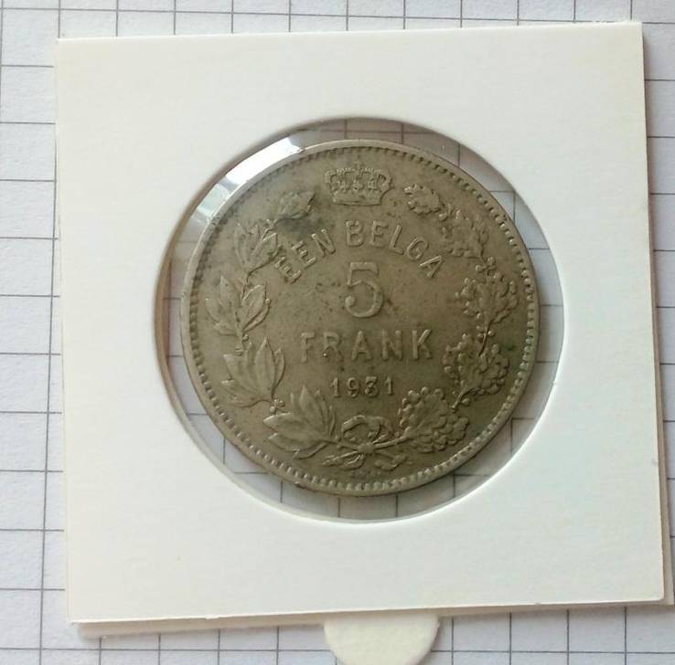 5 франков 1931 г. Бельгия, фото №3