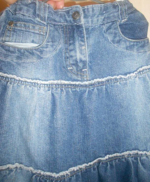Юбка джинсовая с оборками для девочки, фото №7
