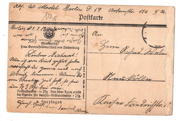 Открытка, подписана, генерал Josias von Heeringen, 1 я Мировая, фото №3