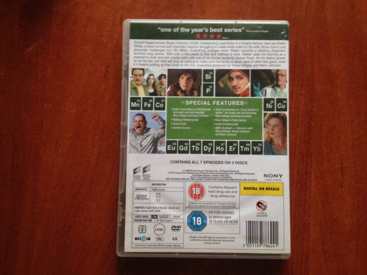 Оригинальные 3-и DVD диска "Breaking Bad" (англ) - "Во все тяжкие", photo number 5