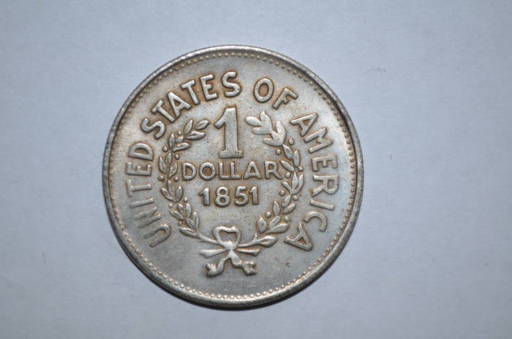 1 долар 1851 копия, фото №2