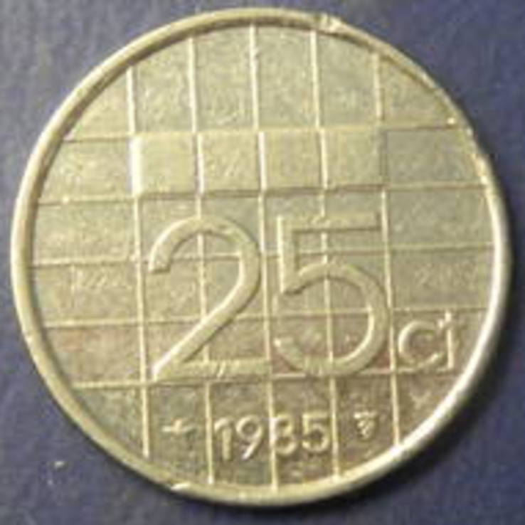 25 центів Нідерланди 1985, фото №2