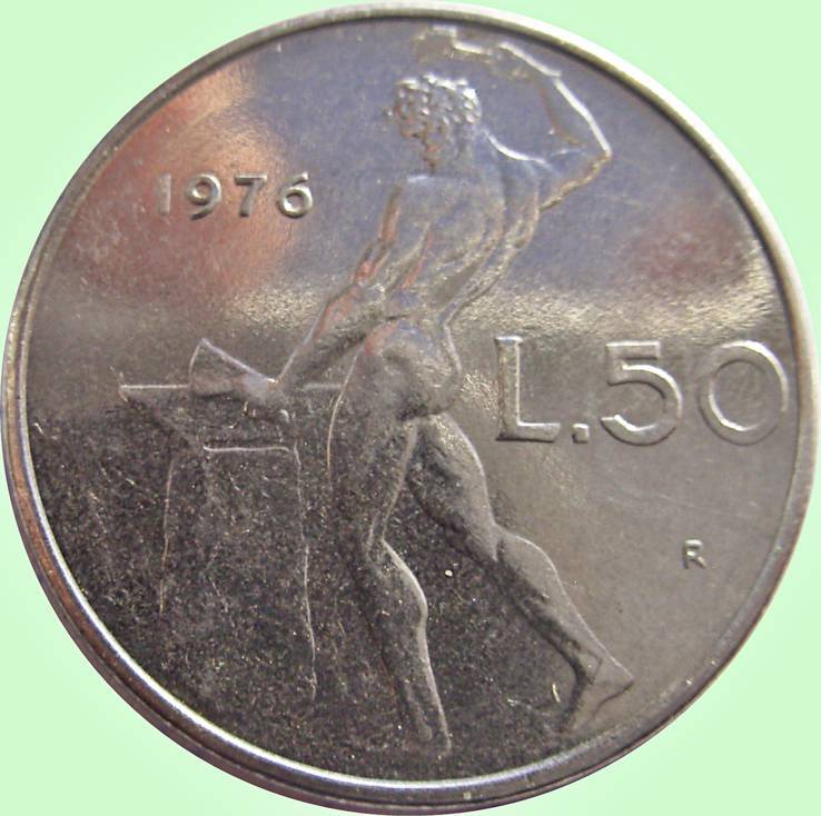 21.Италия 50 лир, 1976 год, фото №3