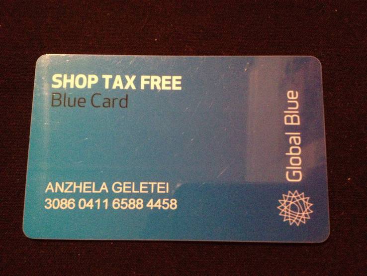 Дисконтная карта Shop Tax Free (Blue Card 4458), фото №2