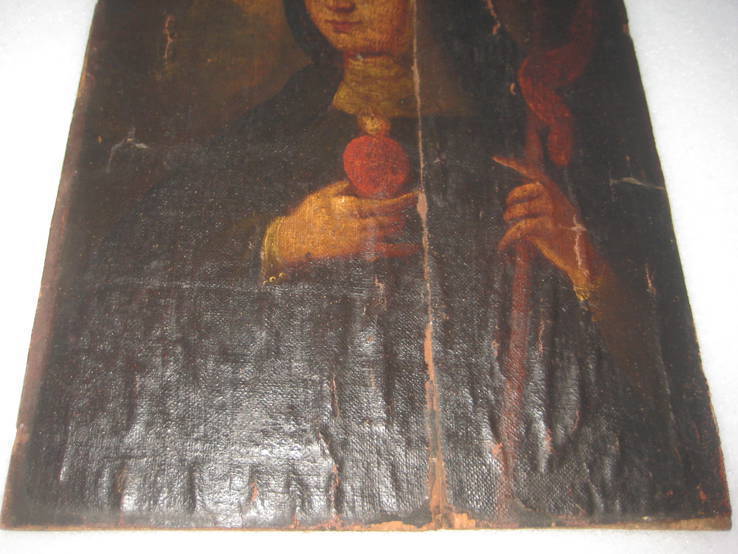 Религиозная картина XIX век, Холст, фото №11