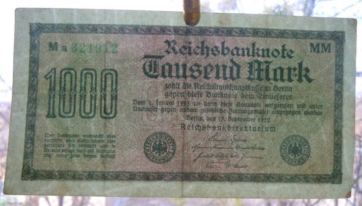 1000 марок 1922 года - Веймарская Республика, фото №4