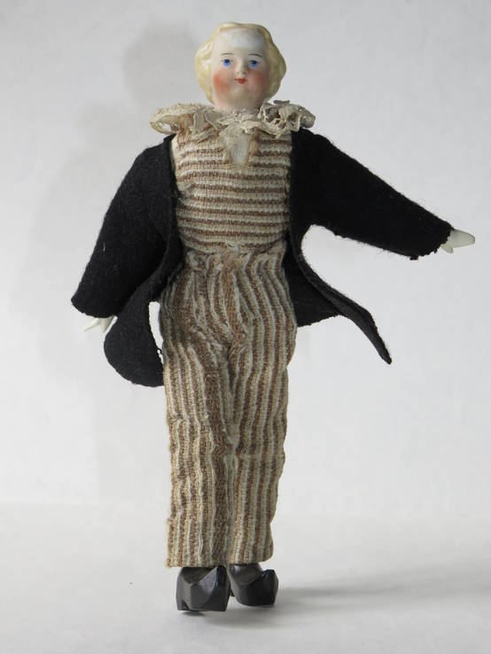 Старинная кукла пастушок в соломенной шляпе с фарфоровой головой ., фото №8