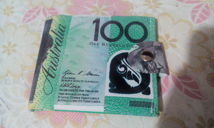 Портмоне унисекс 100$ AU с застёжкой, фото №4