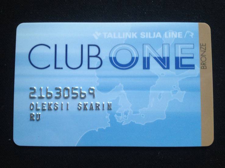 Клубная дисконтная карта CLUB ONE для кораблей Tallink и Silja Line, фото №2