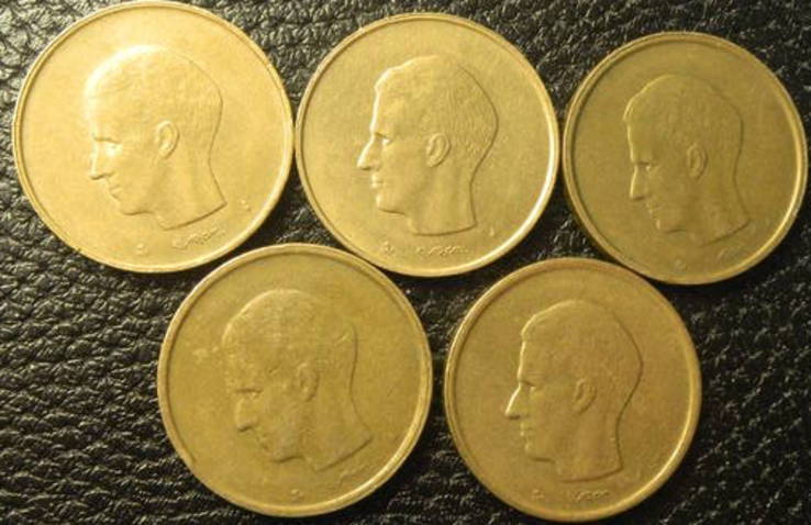 20 франків Бельгія (порічниця) 5шт, всі різні, фото №3
