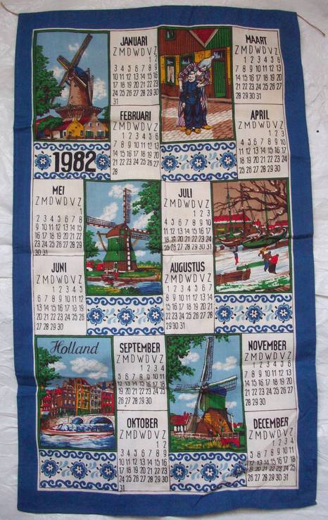 Полотенце - календарь на 1982 г. (новое) Нидерланды, фото №2
