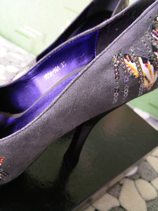Новые замшевые туфли с бабочками 36 размер, photo number 4