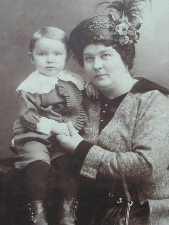 Старинное фото дама в шляпке с ребёнком 2, фото №5