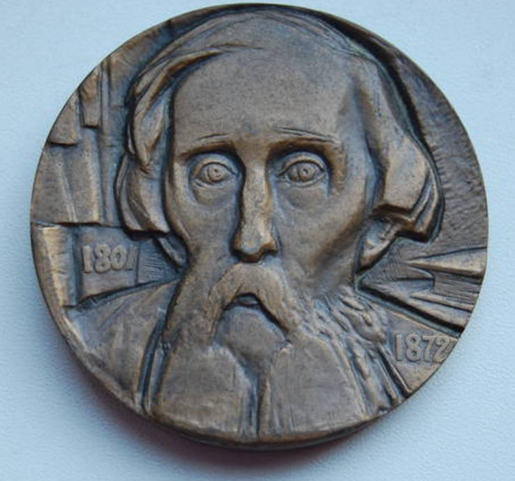 1977 Медаль В. Даль. Бронза. 60мм. медальер НЕРОДА, фото №2