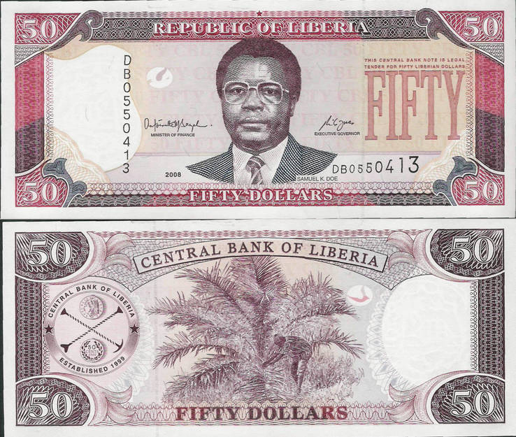 Либерия / Liberia 50 dollars 2008 Pick 29с UNC