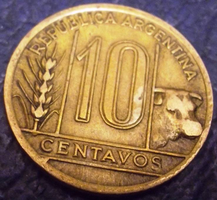 10 центаво 1944 року Аргентина, фото №3