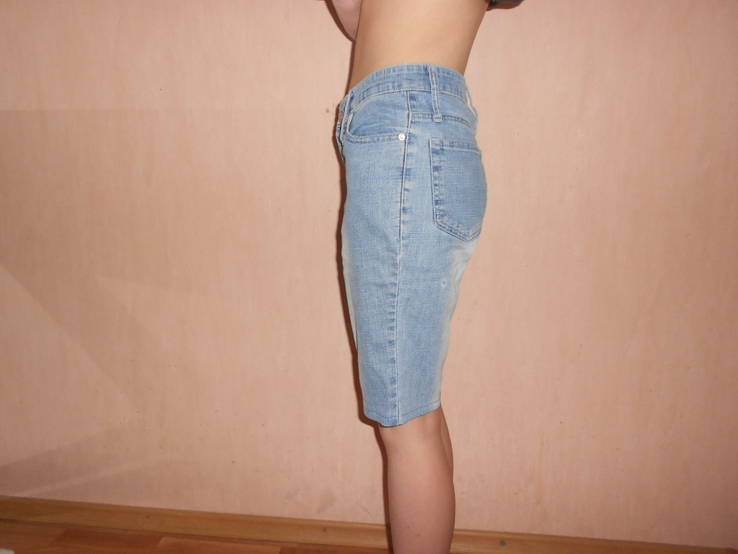 Шорты, джинсовые, наш 42, 44 размер, евр. 36, 38, S, XS, 100 хлопок, numer zdjęcia 3