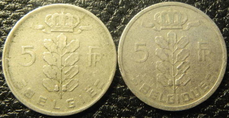 5 франків Бельгія 1949 (два різновиди)