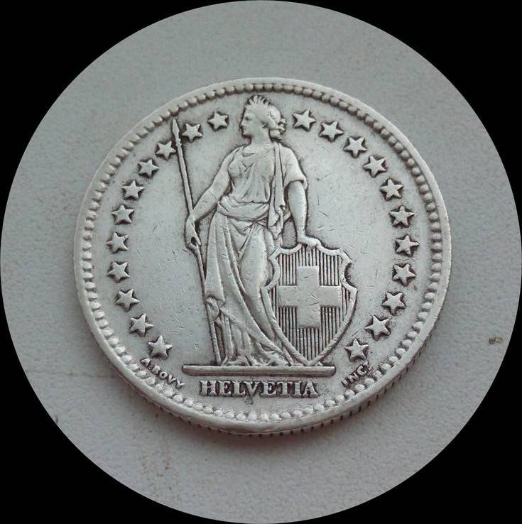 Швейцария 2 франка 1946 г., фото №3