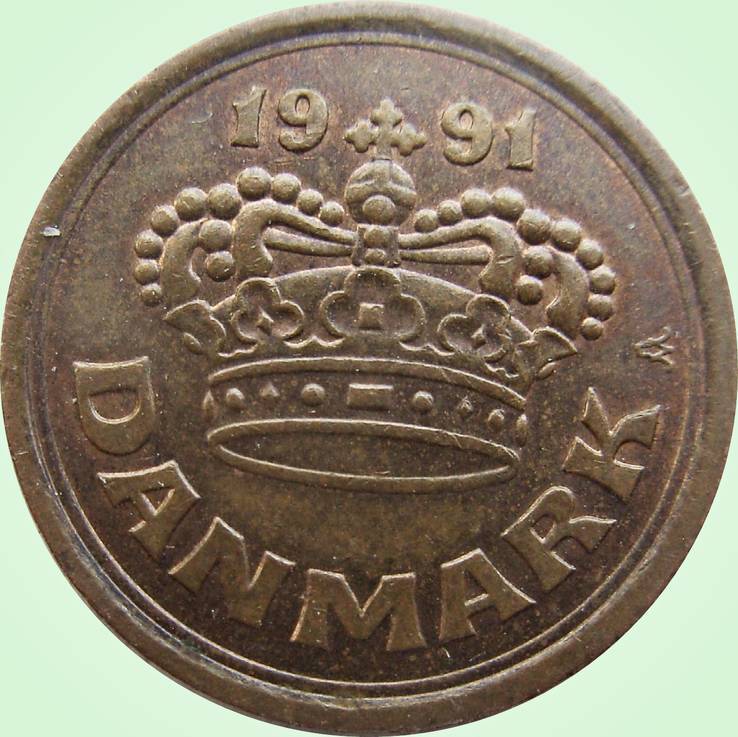 158.Дания 25 эре, 1991 год, фото №2